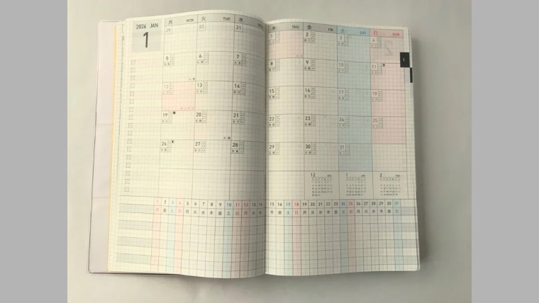 ジブン手帳DAYs 中身マンスリー部分